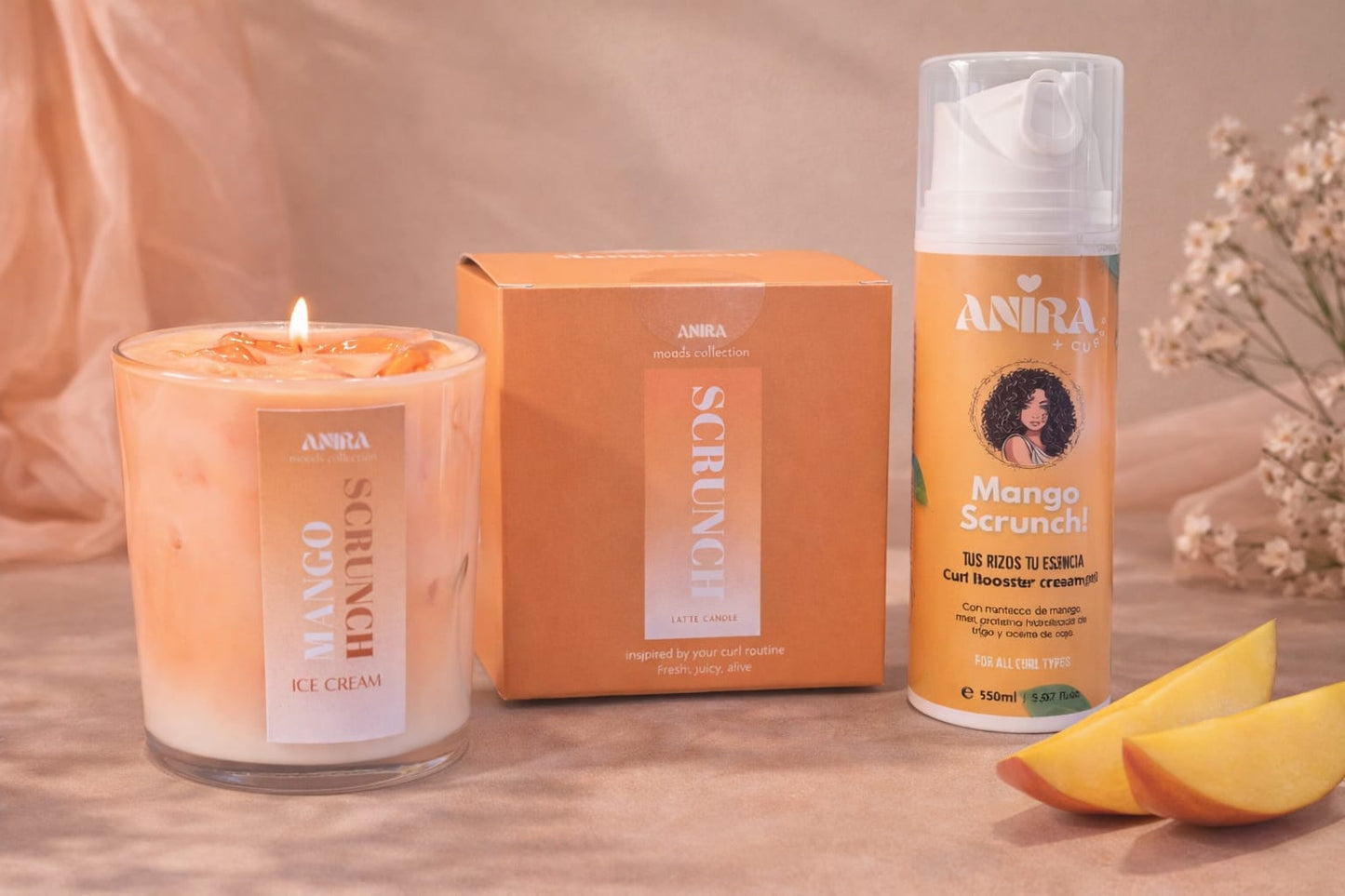 Anira Moods Vela Aromática Mango Scrunch Latte 350gr