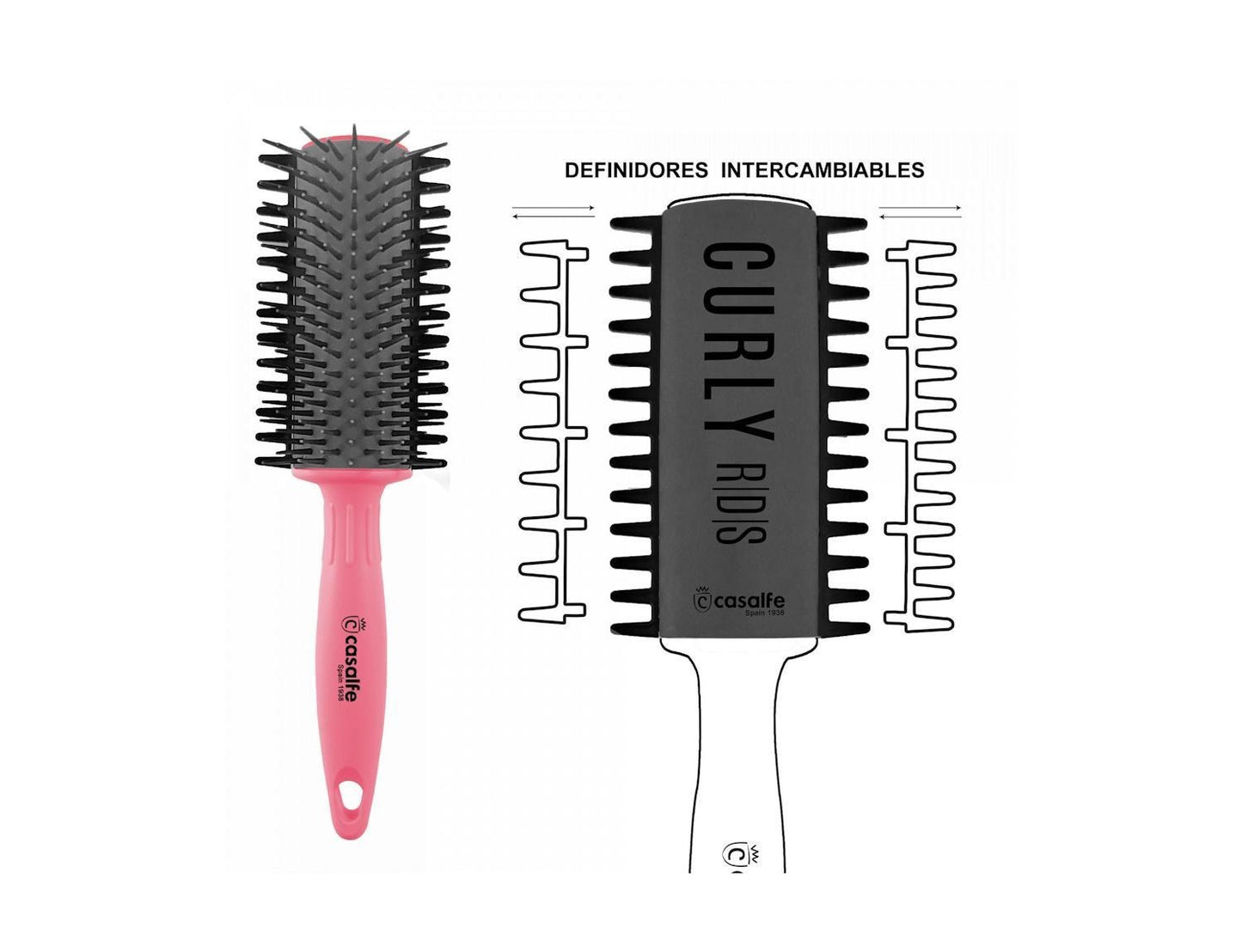 Casalfe Cepillo Curly RDS Rosa