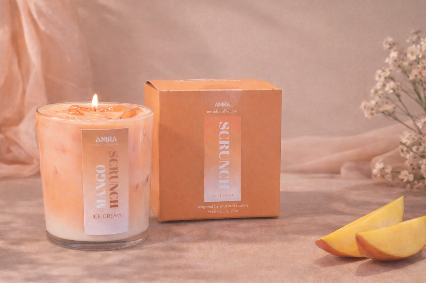 Anira Moods Vela Aromática Mango Scrunch Latte 350gr